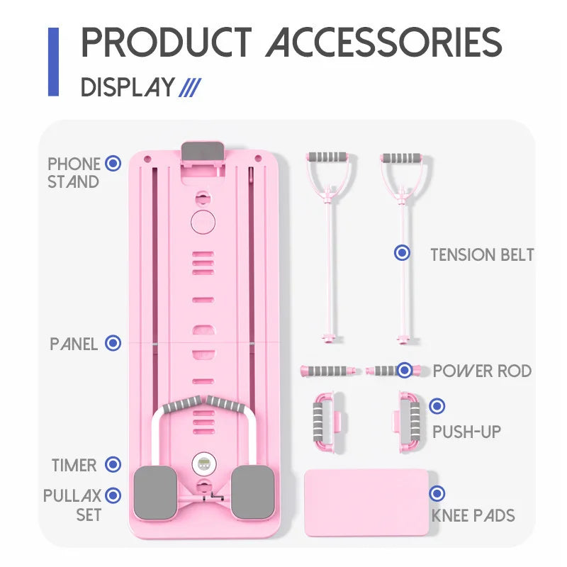 Multifunctional Pilates Board Fitness Equipment Home Abdominal Wheel Sports Exercise Timing Supine Board